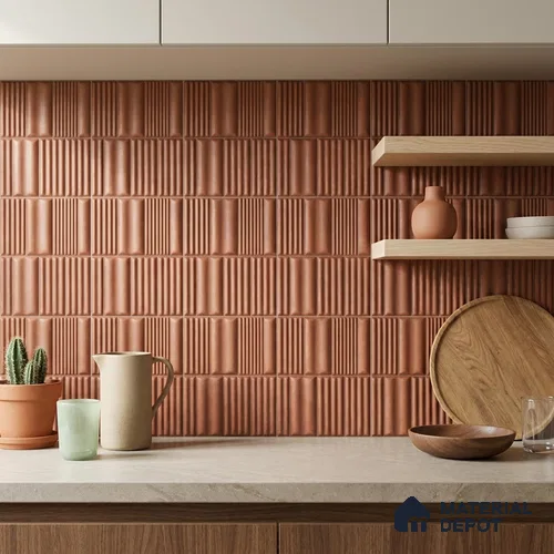 Faux Subway Look Wall Tile TL 08139 B Liberty Coper 1 ft x 1 ft Ceramic Matte Finish - 10 mm | Please Expect a Slight Variation of Pattern