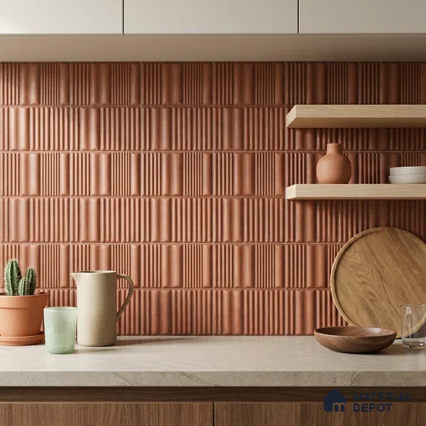 Faux Subway Look Wall Tile TL 08139 B Liberty Coper 1 ft x 1 ft Ceramic Matte Finish - 10 mm | Please Expect a Slight Variation of Pattern