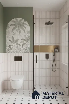 Faux Subway Look Wall Tile TL 08139 E Liberty Silver 1 ft x 1 ft Ceramic Matte Finish - 10 mm | Please Expect a Slight Variation of Pattern