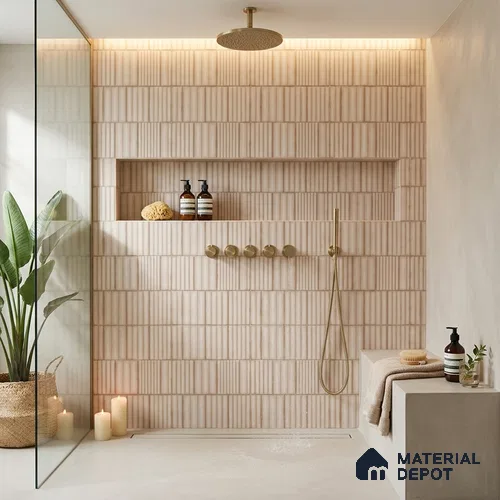 Faux Subway Look Wall Tile TL 08139 Liberty Bone 1 ft x 1 ft Ceramic Matte Finish - 10 mm | Please Expect a Slight Variation of Pattern