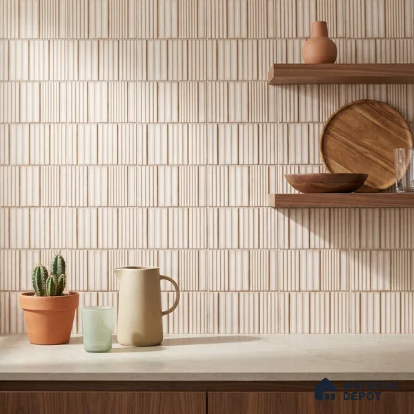 Faux Subway Look Wall Tile TL 08139 Liberty Bone 1 ft x 1 ft Ceramic Matte Finish - 10 mm | Please Expect a Slight Variation of Pattern