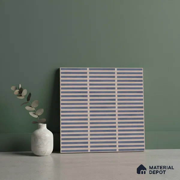 Faux Subway Look Wall Tile TL 08140 B Sitagon Blue 1 ft x 1 ft Ceramic Matte Finish - 10 mm | Please Expect a Slight Variation of Pattern
