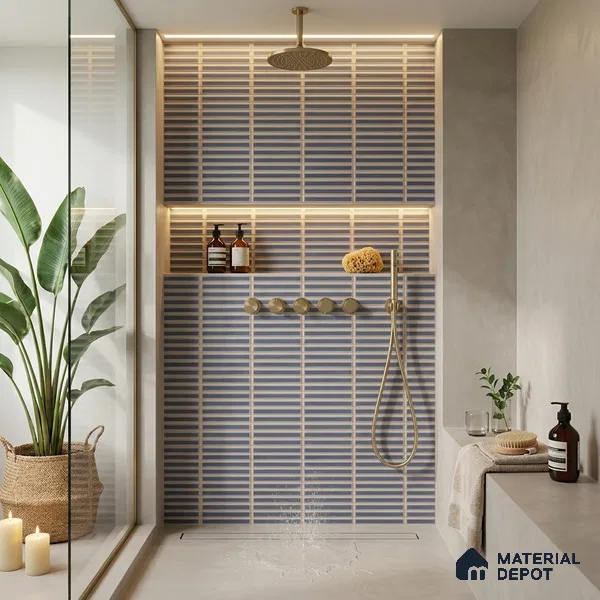 Faux Subway Look Wall Tile TL 08140 B Sitagon Blue 1 ft x 1 ft Ceramic Matte Finish - 10 mm | Please Expect a Slight Variation of Pattern