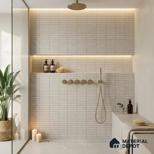 Faux Subway Look Wall Tile TL 08140 D Sitagon Mint 1 ft x 1 ft Ceramic Matte Finish - 10 mm | Please Expect a Slight Variation of Pattern