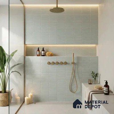 Faux Subway Look Wall Tile TL 08140 E Sitagon Olive 1 ft x 1 ft Ceramic Matte Finish - 10 mm | Please Expect a Slight Variation of Pattern