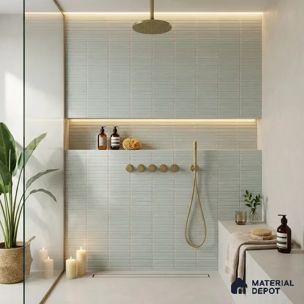 Faux Subway Look Wall Tile TL 08140 E Sitagon Olive 1 ft x 1 ft Ceramic Matte Finish - 10 mm | Please Expect a Slight Variation of Pattern