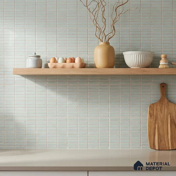 Faux Subway Look Wall Tile TL 08140 E Sitagon Olive 1 ft x 1 ft Ceramic Matte Finish - 10 mm | Please Expect a Slight Variation of Pattern