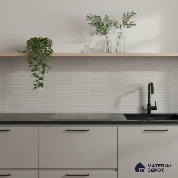 Highlighter Wall Tile TL 08143 C Machio Griss 2 ft x 1 ft Ceramic Matte Finish - 9 mm | Suitable for Kitchen Backsplash, Bathroom & Basin Accent
