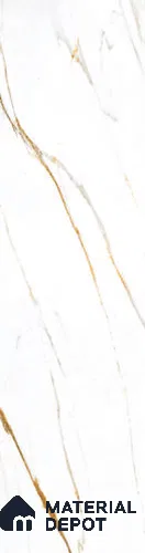 Marble Look Wall & Floor Tile TL 08147 Calacatta Luce Gold 10 ft x 2.6 ft Porcelain Matte Finish - 15 mm | Random 3 | Adhesive and Spacers Must be Used During Installation