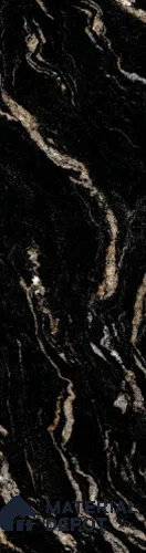 Marble Look Wall & Floor Tile TL 08166 Black Fusion 10 ft x 2.6 ft Porcelain Glossy Finish - 15 mm | Random 2 | Adhesive and Spacers Must be Used During Installation