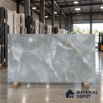 Marble Look Wall & Floor Tile TL 08179 TM Jennifer Grey 6 ft x 4 ft Vitrified Glossy Finish - 9 mm | Adhesive and Spacers Must be Used During Installation