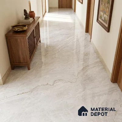 Marble Look Wall & Floor Tile TL 08180 Eden Bianco 6 ft x 4 ft Vitrified Glossy Finish - 9 mm | Adhesive and Spacers Must be Used During Installation