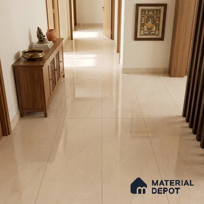 Marble Look Wall & Floor Tile TL 08182 Bella Crema Endless 6 ft x 4 ft Vitrified Glossy Finish - 9 mm | Adhesive and Spacers Must be Used During Installation