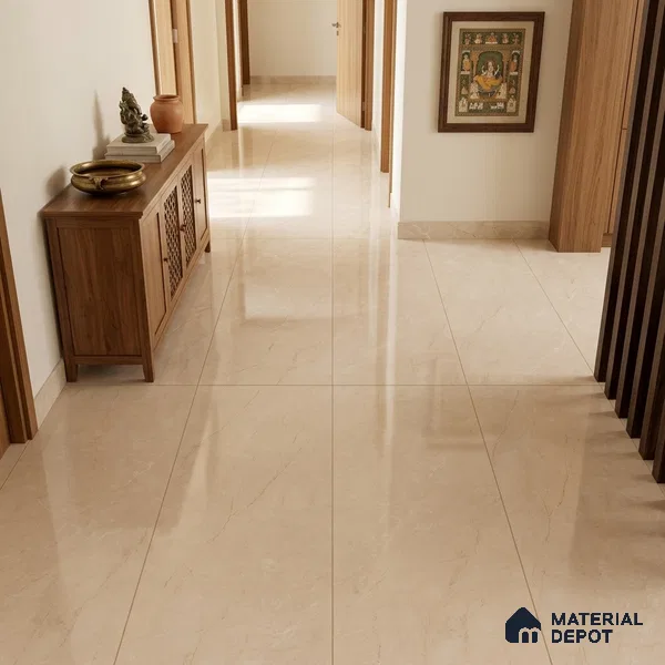 Marble Look Wall & Floor Tile TL 08182 Bella Crema Endless 6 ft x 4 ft Vitrified Glossy Finish - 9 mm | Adhesive and Spacers Must be Used During Installation