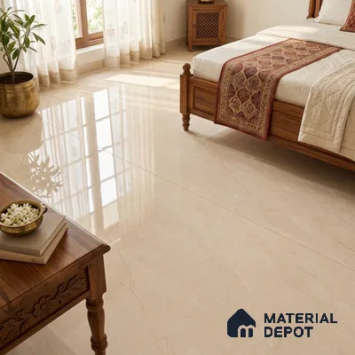 Marble Look Wall & Floor Tile TL 08182 Bella Crema Endless 6 ft x 4 ft Vitrified Glossy Finish - 9 mm | Adhesive and Spacers Must be Used During Installation
