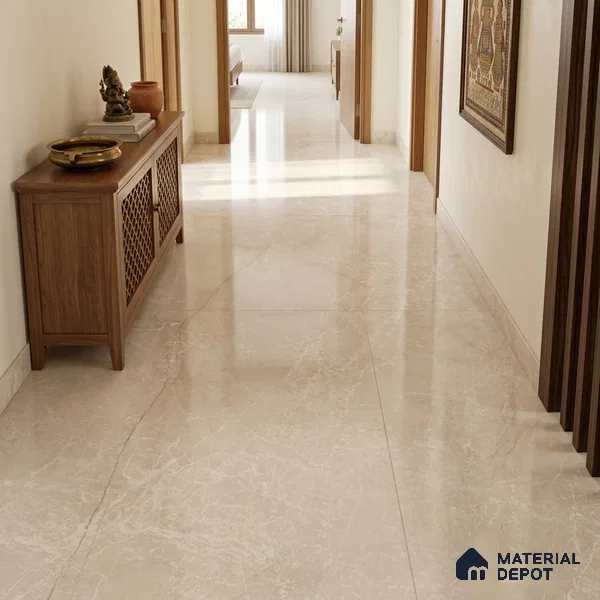 Marble Look Wall & Floor Tile TL 08185 Floriana Blanco 6 ft x 4 ft Vitrified Glossy Finish - 9 mm | Adhesive and Spacers Must be Used During Installation