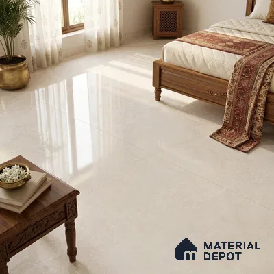 Marble Look Wall & Floor Tile TL 08185 Floriana Blanco 6 ft x 4 ft Vitrified Glossy Finish - 9 mm | Adhesive and Spacers Must be Used During Installation