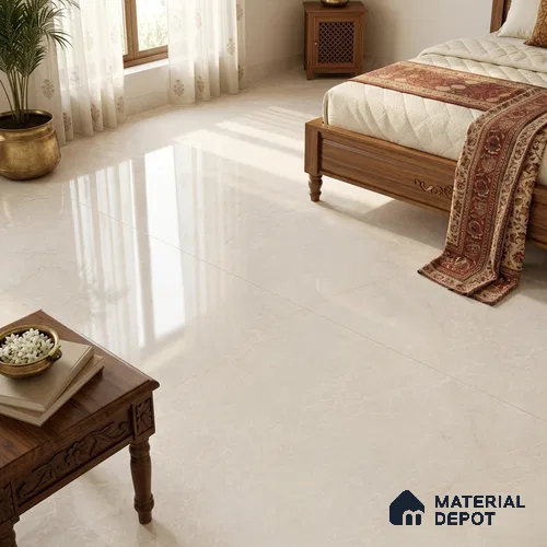 Marble Look Wall & Floor Tile TL 08185 Floriana Blanco 6 ft x 4 ft Vitrified Glossy Finish - 9 mm | Adhesive and Spacers Must be Used During Installation