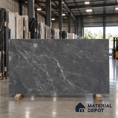 Marble Look Wall & Floor Tile TL 08186 Tokyo Nero Endless 6 ft x 4 ft Vitrified Glossy Finish - 9 mm | Adhesive and Spacers Must be Used During Installation