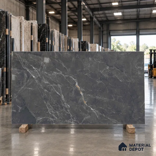 Marble Look Wall & Floor Tile TL 08186 Tokyo Nero Endless 6 ft x 4 ft Vitrified Glossy Finish - 9 mm | Adhesive and Spacers Must be Used During Installation