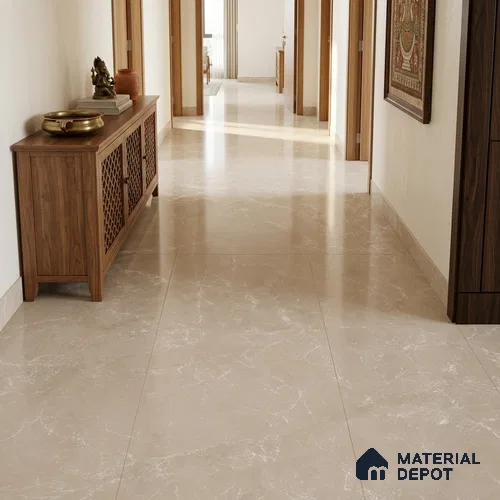 Marble Look Wall & Floor Tile TL 08187 Desert Taupe Endless 6 ft x 4 ft Vitrified Glossy Finish - 9 mm | Adhesive and Spacers Must be Used During Installation