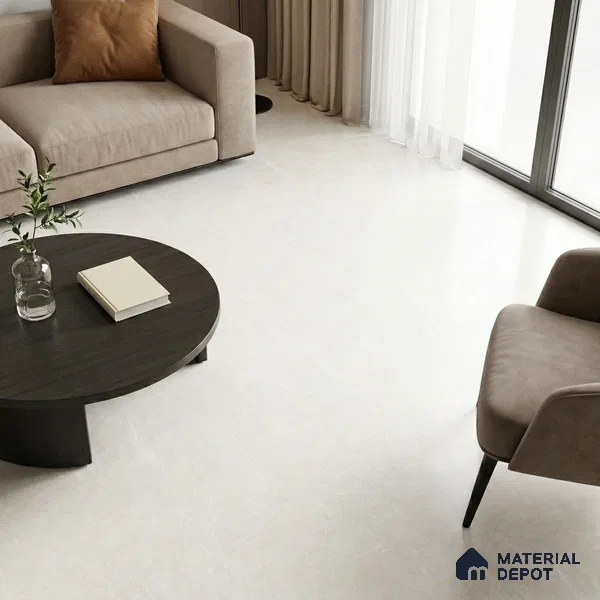 Marble Look Floor & Wall Tile TL 08190 C DG Soft Cloud Blanco Endless 6 ft x 4 ft Vitrified Matte Finish - 9 mm | Adhesive and Spacers Must be Used During Installation
