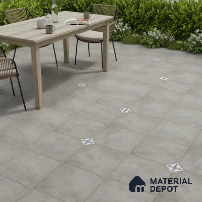 Parking Stone Floor Tile TL 08192 B Castle Gris 16 inch x 16 inch | Vitrified Anti Skid Matte Finish Heavy Duty Tile - 12 mm | Suitable For High Traffic Areas, Parking, Balcony | Pattern Alignment May Vary | 2-3 mm Spacer is Mandatory