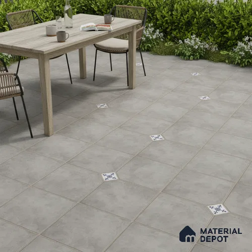 Parking Stone Floor Tile TL 08192 B Castle Gris 16 inch x 16 inch | Vitrified Anti Skid Matte Finish Heavy Duty Tile - 12 mm | Suitable For High Traffic Areas, Parking, Balcony | Pattern Alignment May Vary | 2-3 mm Spacer is Mandatory