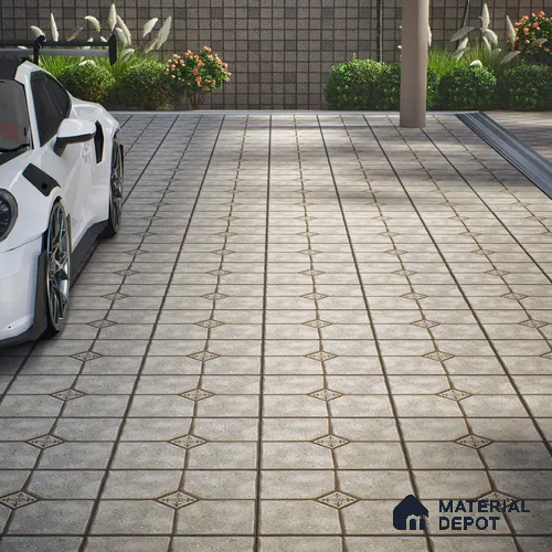 Parking Stone Floor Tile TL 08192 E Castle Terrazo 16 inch x 16 inch | Vitrified Anti Skid Matte Finish Heavy Duty Tile - 12 mm | Suitable For High Traffic Areas, Parking, Balcony | Pattern Alignment May Vary | 2-3 mm Spacer is Mandatory