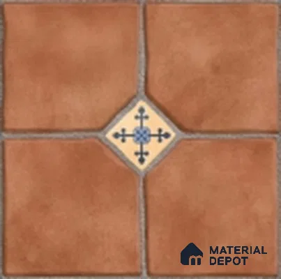 Parking Stone Floor Tile TL 08192 Castle Cotto 16 inch x 16 inch | Vitrified Anti Skid Matte Finish Heavy Duty Tile - 12 mm | Suitable For High Traffic Areas, Parking, Balcony | Pattern Alignment May Vary | 2-3 mm Spacer is Mandatory