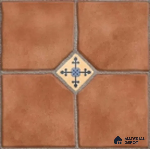 Parking Stone Floor Tile TL 08192 Castle Cotto 16 inch x 16 inch | Vitrified Anti Skid Matte Finish Heavy Duty Tile - 12 mm | Suitable For High Traffic Areas, Parking, Balcony | Pattern Alignment May Vary | 2-3 mm Spacer is Mandatory