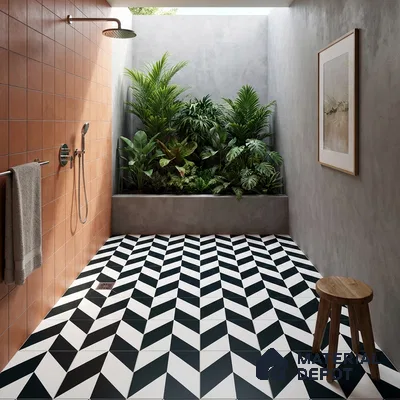 Parking Moroccan Floor Tile TL 08193 CH-5 16 inch x 16 inch | Vitrified Anti Skid Matte Finish Heavy Duty Tile - 12 mm | Suitable For Bathroom, Parking, Balcony | Pattern Alignment May Vary | 2-3 mm Spacer is Mandatory