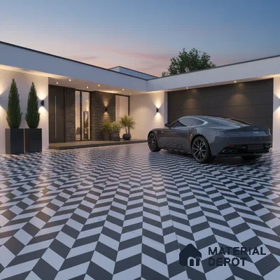 Parking Moroccan Floor Tile TL 08193 CH-5 16 inch x 16 inch | Vitrified Anti Skid Matte Finish Heavy Duty Tile - 12 mm | Suitable For Bathroom, Parking, Balcony | Pattern Alignment May Vary | 2-3 mm Spacer is Mandatory