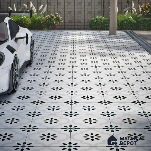 Parking Patterned Floor Tile TL 08194 CH-8 16 inch x 16 inch | Vitrified Anti Skid Matte Finish Heavy Duty Tile - 12 mm | Suitable For High Traffic Areas, Bathroom, Balcony | Pattern Alignment May Vary | 2-3 mm Spacer is Mandatory