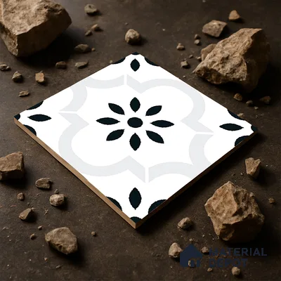 Parking Patterned Floor Tile TL 08194 CH-8 16 inch x 16 inch | Vitrified Anti Skid Matte Finish Heavy Duty Tile - 12 mm | Suitable For High Traffic Areas, Bathroom, Balcony | Pattern Alignment May Vary | 2-3 mm Spacer is Mandatory