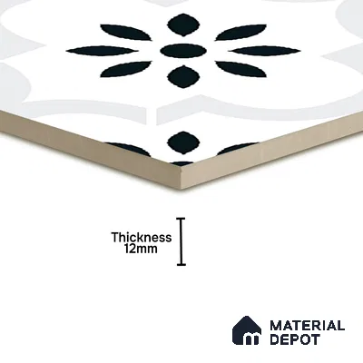 Parking Patterned Floor Tile TL 08194 CH-8 16 inch x 16 inch | Vitrified Anti Skid Matte Finish Heavy Duty Tile - 12 mm | Suitable For High Traffic Areas, Bathroom, Balcony | Pattern Alignment May Vary | 2-3 mm Spacer is Mandatory