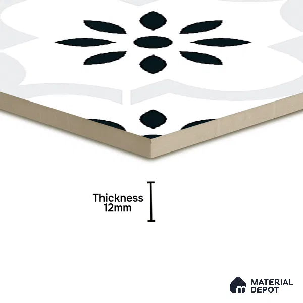 Parking Patterned Floor Tile TL 08194 CH-8 16 inch x 16 inch | Vitrified Anti Skid Matte Finish Heavy Duty Tile - 12 mm | Suitable For High Traffic Areas, Bathroom, Balcony | Pattern Alignment May Vary | 2-3 mm Spacer is Mandatory