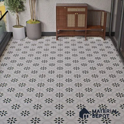 Parking Patterned Floor Tile TL 08194 CH-8 16 inch x 16 inch | Vitrified Anti Skid Matte Finish Heavy Duty Tile - 12 mm | Suitable For High Traffic Areas, Bathroom, Balcony | Pattern Alignment May Vary | 2-3 mm Spacer is Mandatory
