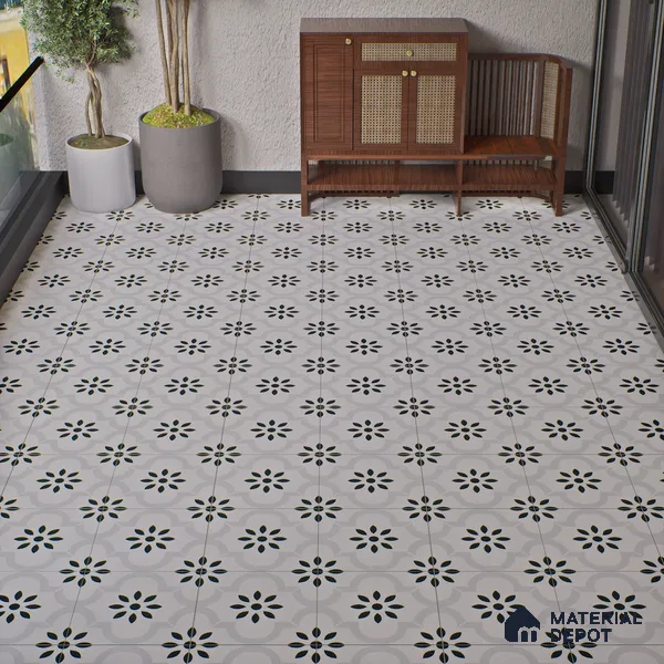 Parking Patterned Floor Tile TL 08194 CH-8 16 inch x 16 inch | Vitrified Anti Skid Matte Finish Heavy Duty Tile - 12 mm | Suitable For High Traffic Areas, Bathroom, Balcony | Pattern Alignment May Vary | 2-3 mm Spacer is Mandatory