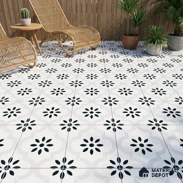 Parking Patterned Floor Tile TL 08194 CH-8 16 inch x 16 inch | Vitrified Anti Skid Matte Finish Heavy Duty Tile - 12 mm | Suitable For High Traffic Areas, Bathroom, Balcony | Pattern Alignment May Vary | 2-3 mm Spacer is Mandatory