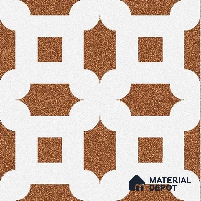 Parking Patterned Floor Tile TL 08198 DC-24 16 inch x 16 inch | Vitrified Anti Skid Matte Finish Heavy Duty Tile - 12 mm | Suitable For High Traffic Areas, Parking, Balcony | Pattern Alignment May Vary | 2-3 mm Spacer is Mandatory