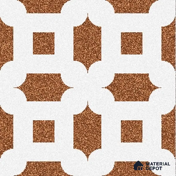 Parking Patterned Floor Tile TL 08198 DC-24 16 inch x 16 inch | Vitrified Anti Skid Matte Finish Heavy Duty Tile - 12 mm | Suitable For High Traffic Areas, Parking, Balcony | Pattern Alignment May Vary | 2-3 mm Spacer is Mandatory