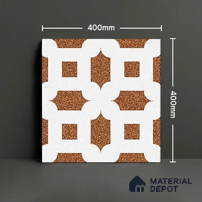 Parking Patterned Floor Tile TL 08198 DC-24 16 inch x 16 inch | Vitrified Anti Skid Matte Finish Heavy Duty Tile - 12 mm | Suitable For High Traffic Areas, Parking, Balcony | Pattern Alignment May Vary | 2-3 mm Spacer is Mandatory