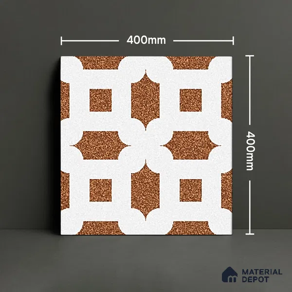 Parking Patterned Floor Tile TL 08198 DC-24 16 inch x 16 inch | Vitrified Anti Skid Matte Finish Heavy Duty Tile - 12 mm | Suitable For High Traffic Areas, Parking, Balcony | Pattern Alignment May Vary | 2-3 mm Spacer is Mandatory