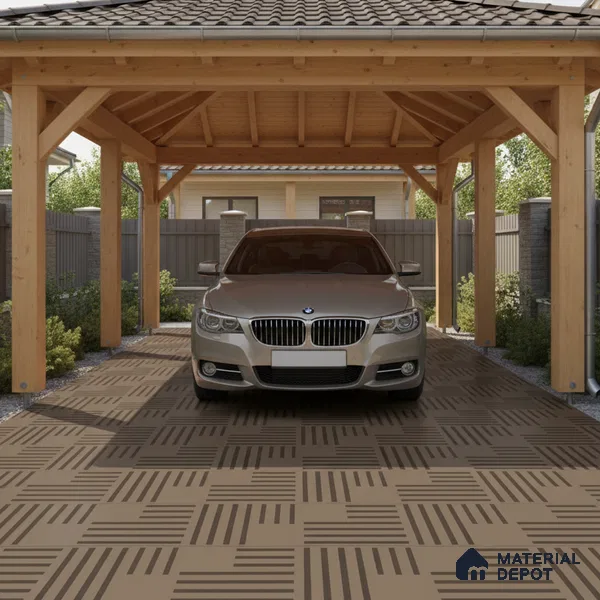Parking Patterned Floor Tile TL 08200 DC-27 16 inch x 16 inch | Vitrified Anti Skid Matte Finish Heavy Duty Tile - 12 mm | Suitable For High Traffic Areas, Parking, Bathroom | Pattern Alignment May Vary | 2-3 mm Spacer is Mandatory