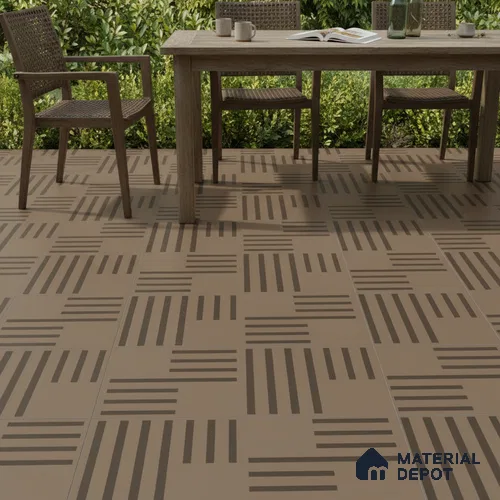 Parking Patterned Floor Tile TL 08200 DC-27 16 inch x 16 inch | Vitrified Anti Skid Matte Finish Heavy Duty Tile - 12 mm | Suitable For High Traffic Areas, Parking, Bathroom | Pattern Alignment May Vary | 2-3 mm Spacer is Mandatory