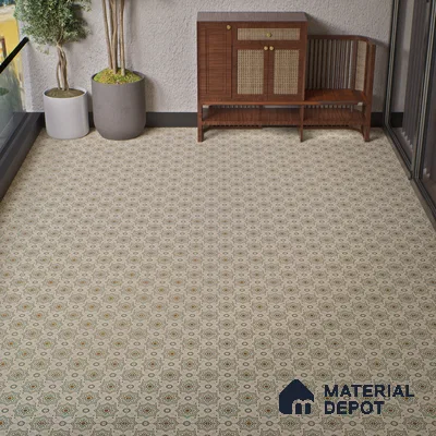 Parking Moroccan Floor Tile TL 08202 DC-31 16 inch x 16 inch | Vitrified Anti Skid Matte Finish Heavy Duty Tile - 12 mm | Suitable For High Traffic Areas, Parking, Bathroom | Pattern Alignment May Vary | 2-3 mm Spacer is Mandatory