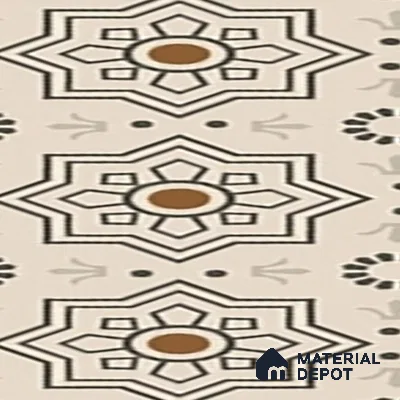 Parking Moroccan Floor Tile TL 08202 DC-31 16 inch x 16 inch | Vitrified Anti Skid Matte Finish Heavy Duty Tile - 12 mm | Suitable For High Traffic Areas, Parking, Bathroom | Pattern Alignment May Vary | 2-3 mm Spacer is Mandatory