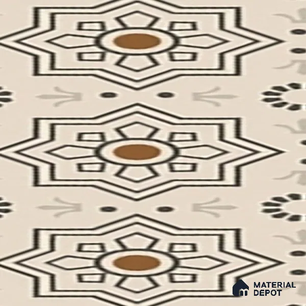 Parking Moroccan Floor Tile TL 08202 DC-31 16 inch x 16 inch | Vitrified Anti Skid Matte Finish Heavy Duty Tile - 12 mm | Suitable For High Traffic Areas, Parking, Bathroom | Pattern Alignment May Vary | 2-3 mm Spacer is Mandatory