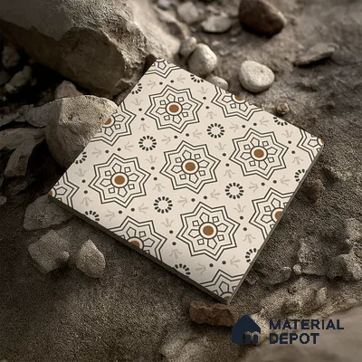 Parking Moroccan Floor Tile TL 08202 DC-31 16 inch x 16 inch | Vitrified Anti Skid Matte Finish Heavy Duty Tile - 12 mm | Suitable For High Traffic Areas, Parking, Bathroom | Pattern Alignment May Vary | 2-3 mm Spacer is Mandatory